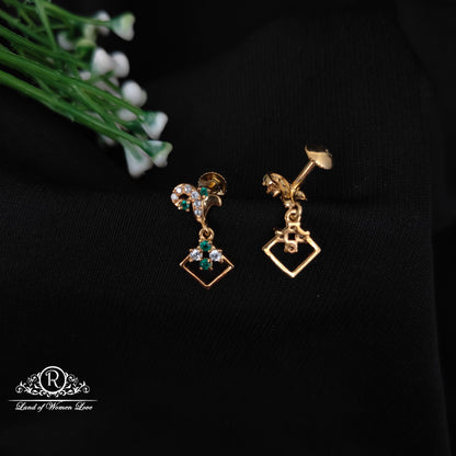 92.5 SILVER STONE EARRINGS-RCHD089