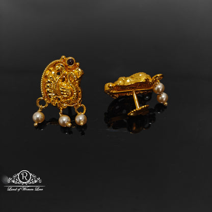 Silver chandbali earrings -RCH488
