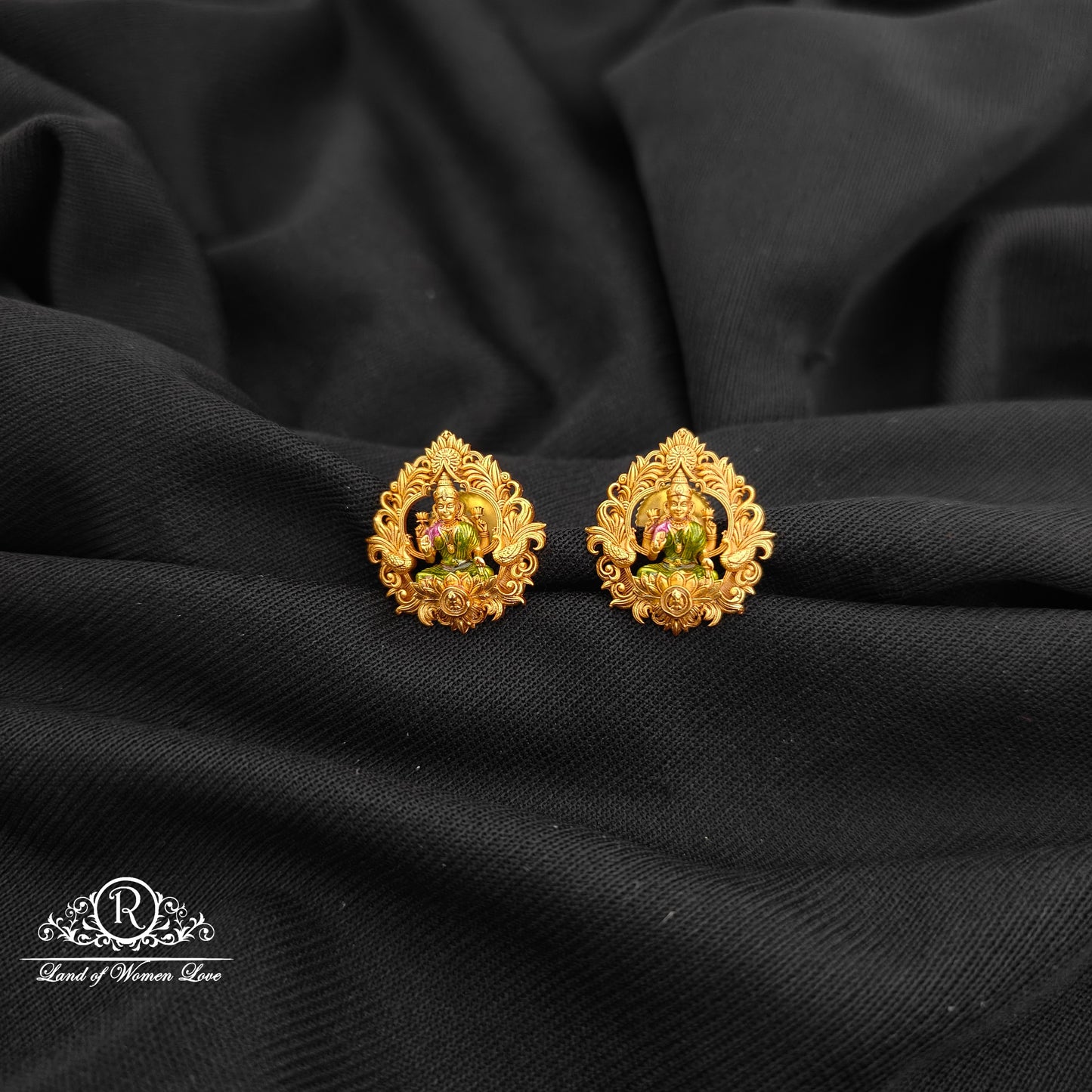 92.5 Silver lakshmidevi design earrings-RCR120