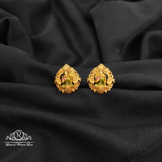 92.5 Silver lakshmidevi design earrings-RCR120