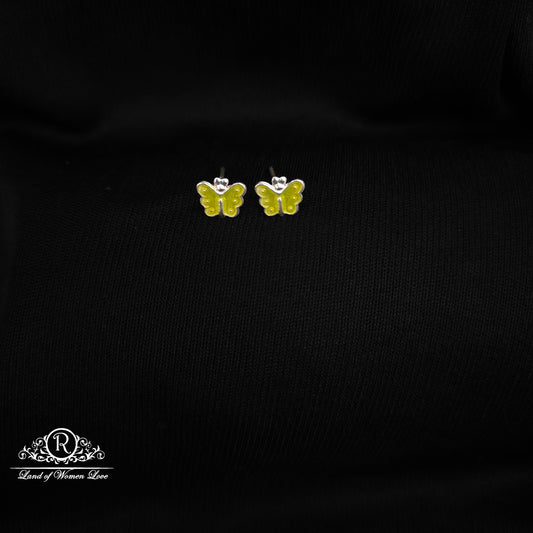 92.5 Silver Butterfly  Kids Earrings-RCHS54