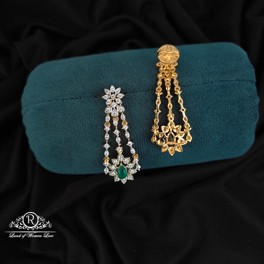 92.5 SILVER DIAMOND FINISHING EARRINGS-RCM1482