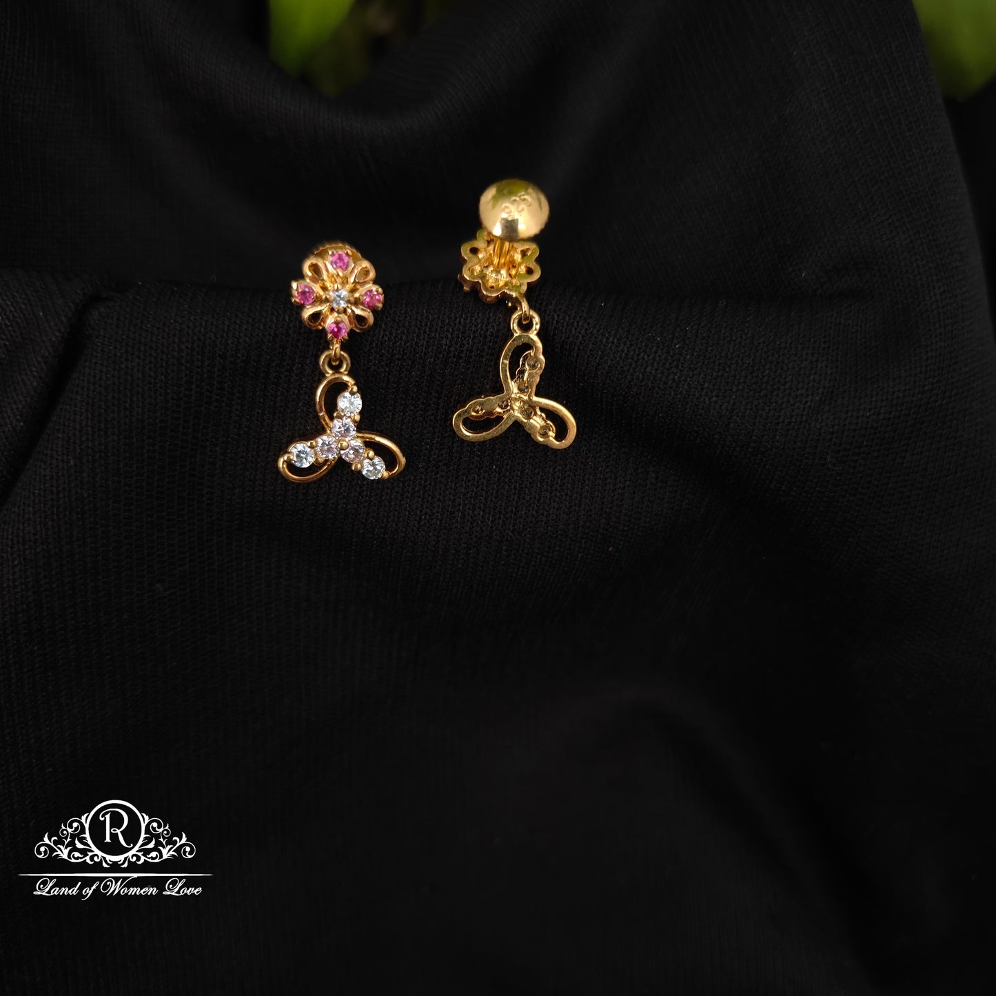 92.5 SILVER STONE EARRINGS-RCHD051