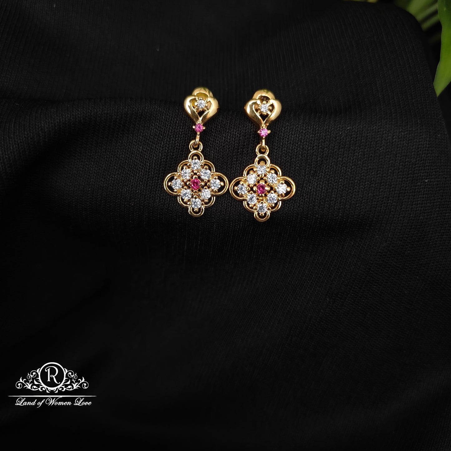 92.5 SILVER STONE EARRINGS-RCHD038-2