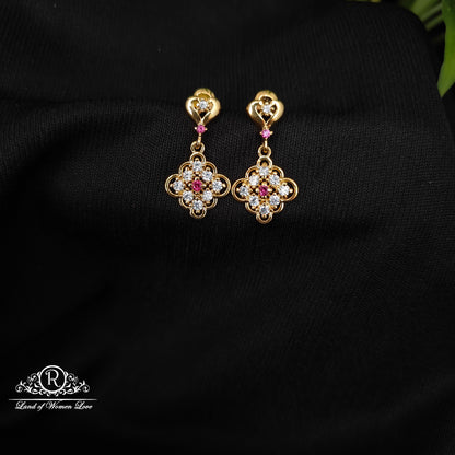 92.5 SILVER STONE EARRINGS-RCHD038-2