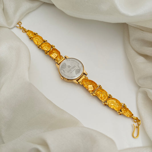 92.5-Silver With Gold Polish Watch Desgin-RCV430