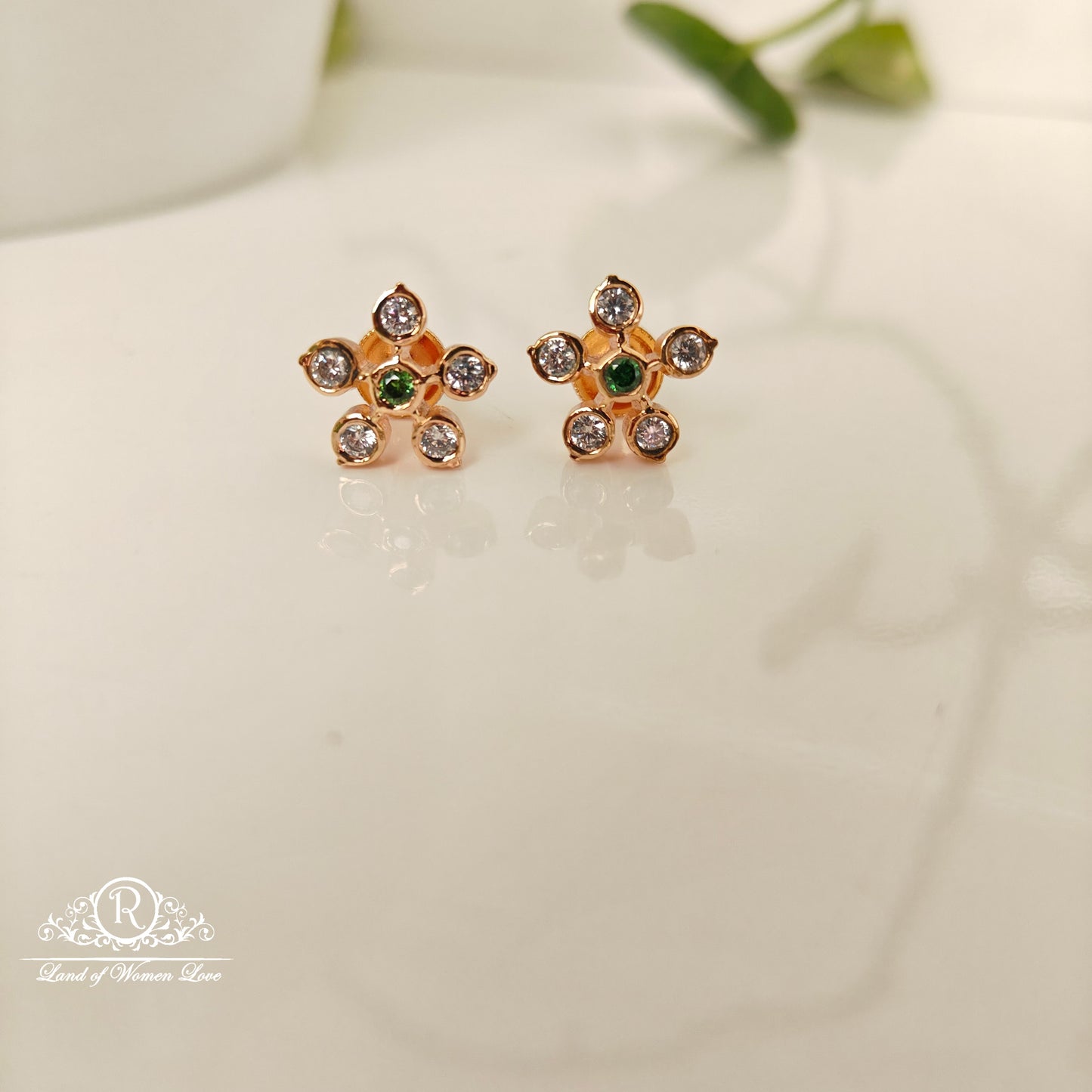 92.5 SILVER ROSE GOLD POLISH EARRINGS-RCM1414