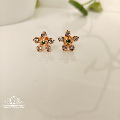 92.5 SILVER ROSE GOLD POLISH EARRINGS-RCM1414