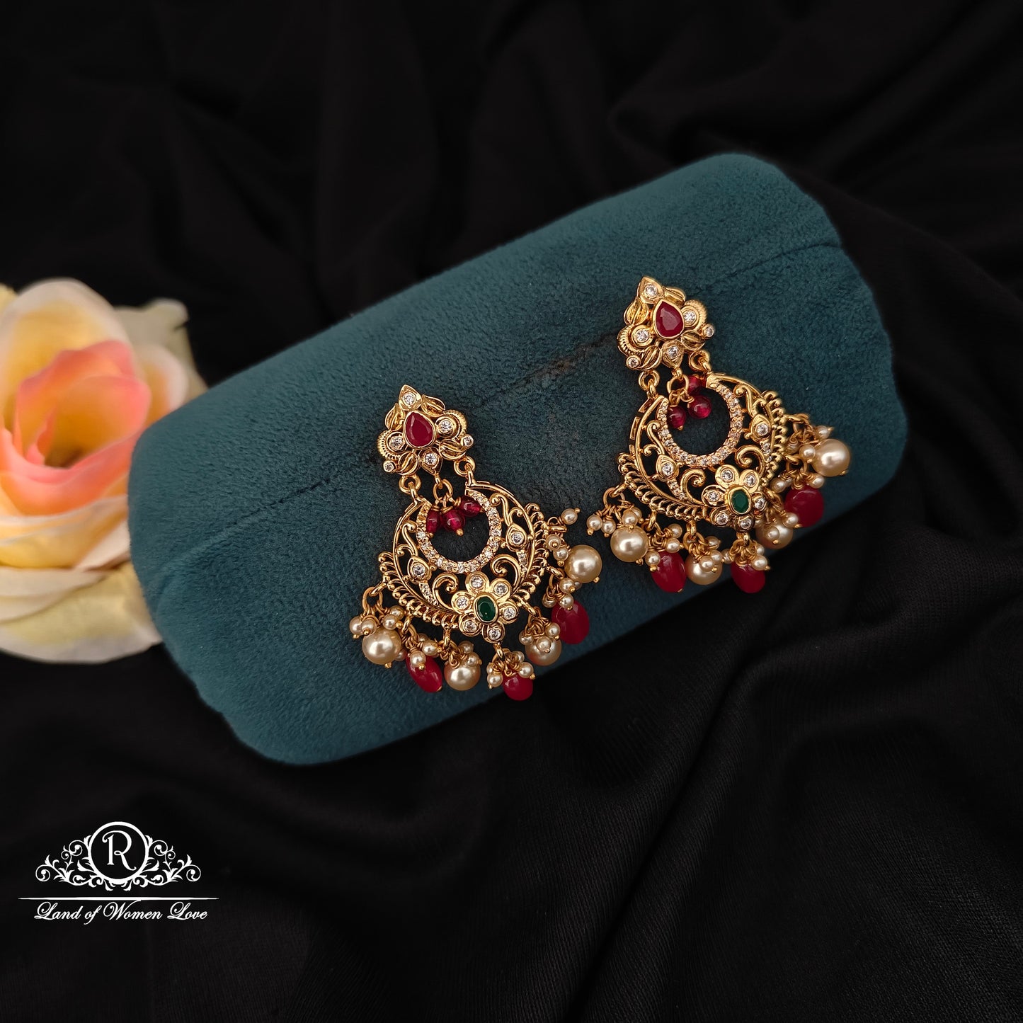 92.5 SILVER CHANDBALI EARRINGS -RCMB013