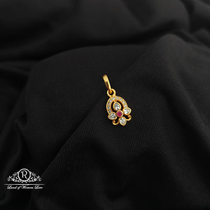 92.5 Silver flower design with gold polish locket-RCR272
