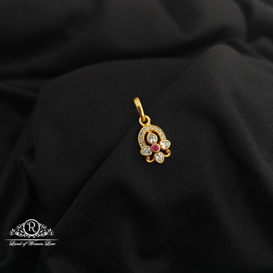 92.5 Silver flower design with gold polish locket-RCR272