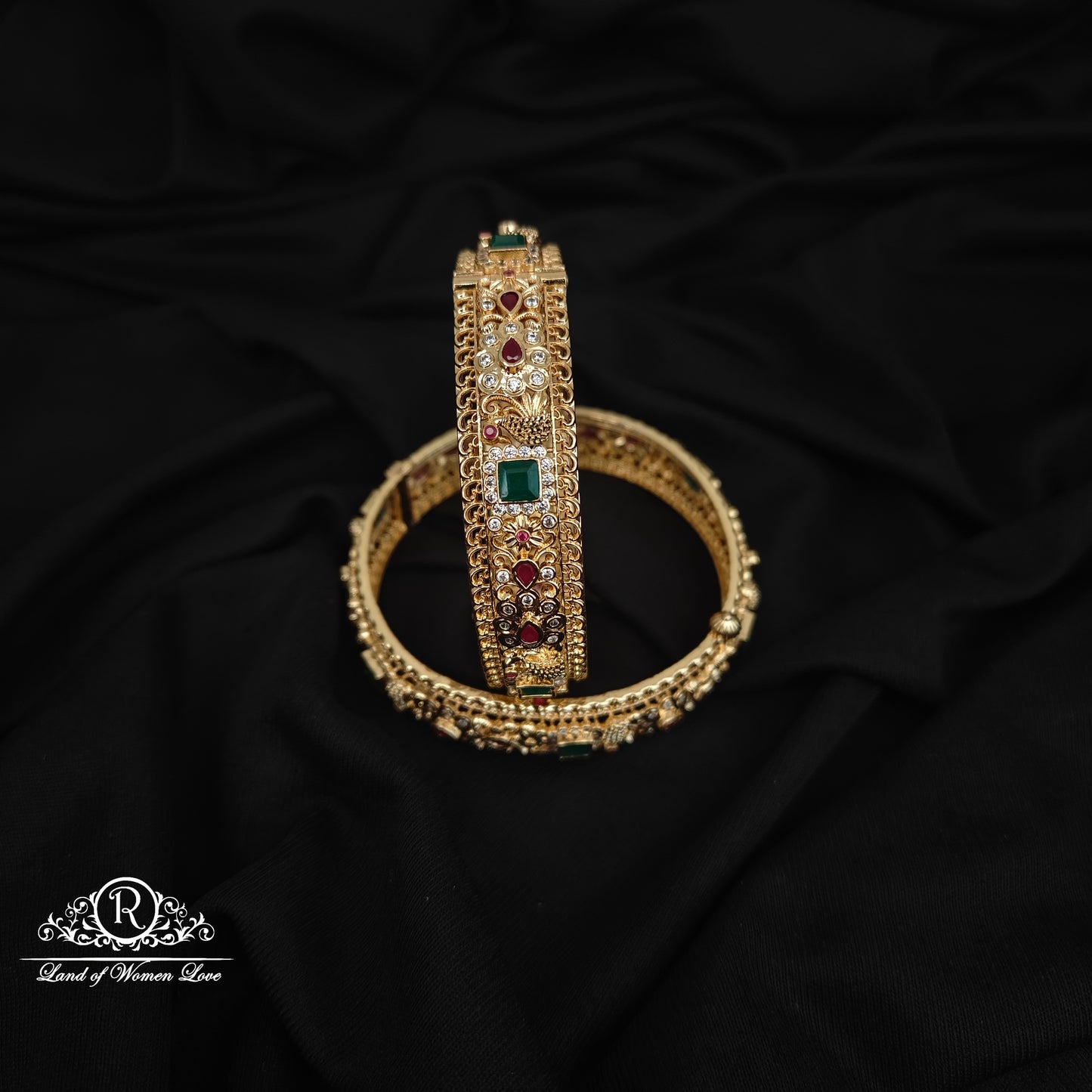 92.5 SILVER PEACOCK DESGIN BANGLES-RCHD104