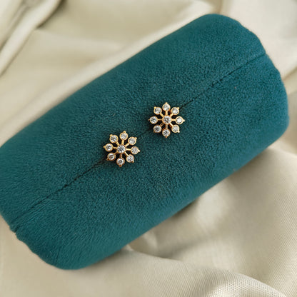 92.5 silver flower design earrings -RCK340