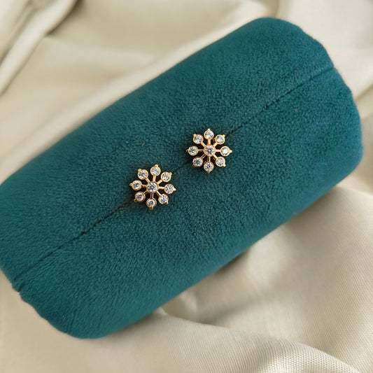 92.5 silver flower design earrings -RCK340