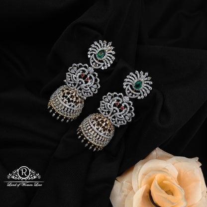 92.5 silver diamond finishing detachable earrings -RCD456