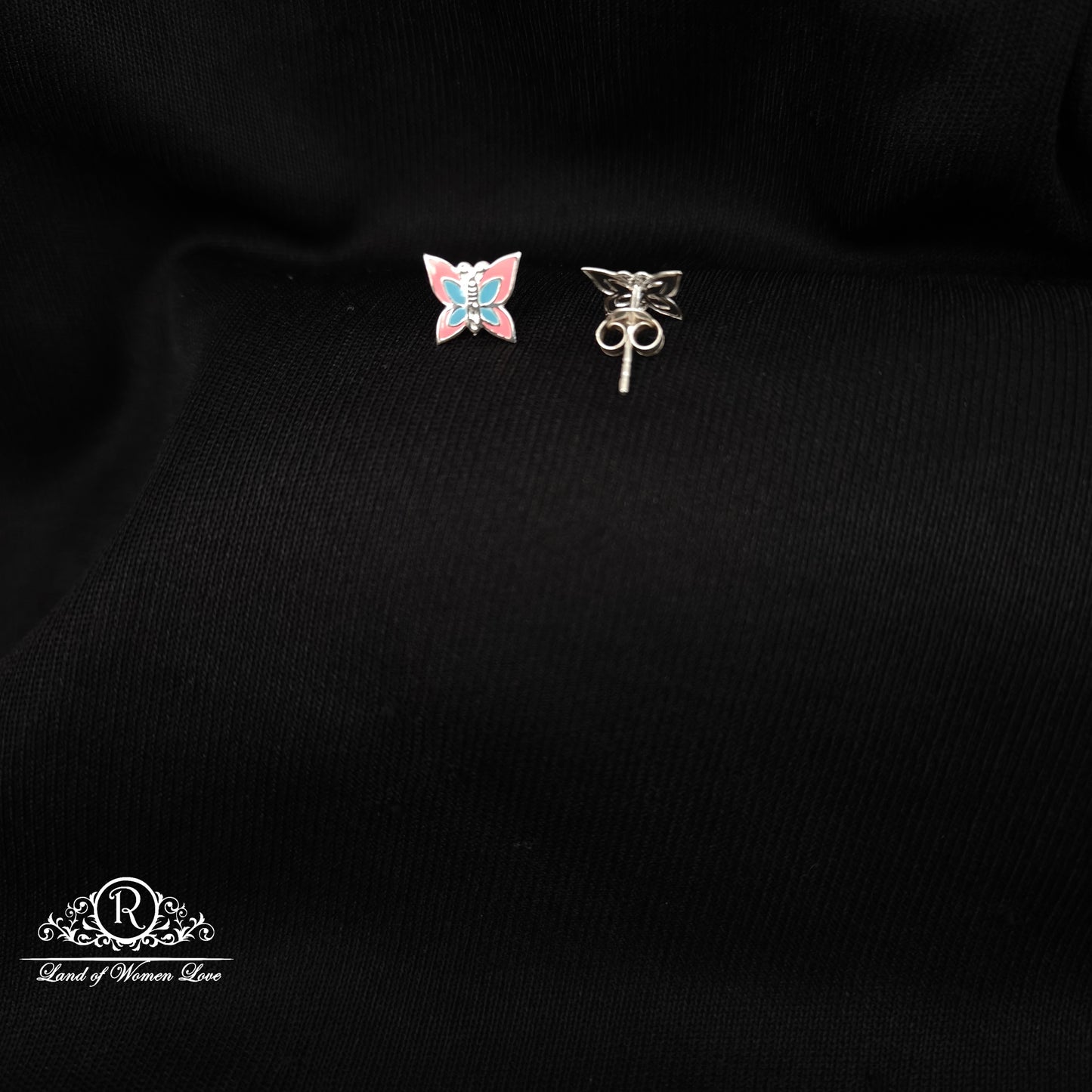 92.5 Silver Butterfly  Kids Earrings-RCHS55