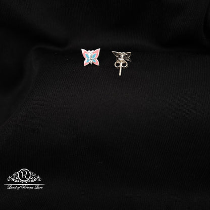 92.5 Silver Butterfly  Kids Earrings-RCHS55