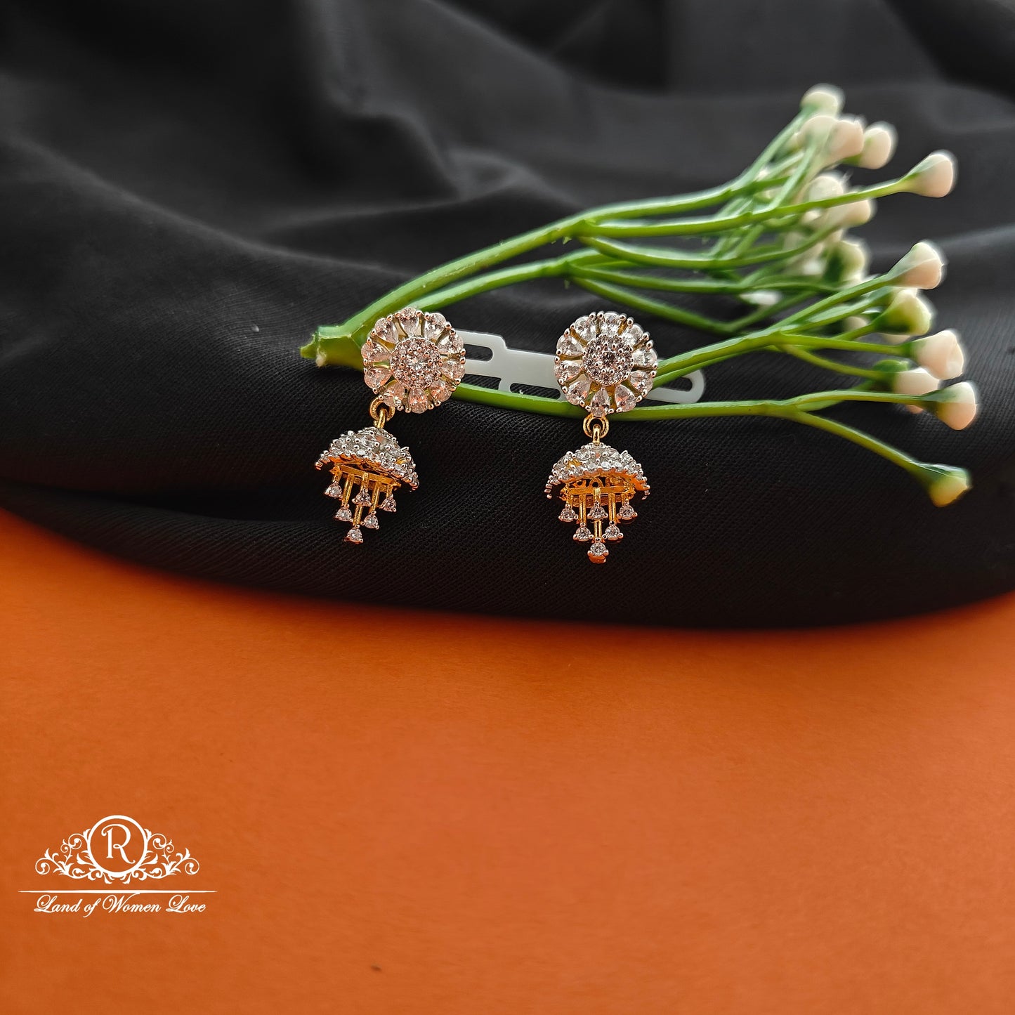 92.5 SILVER Diamond Finishing Earrings-RCCP97-1