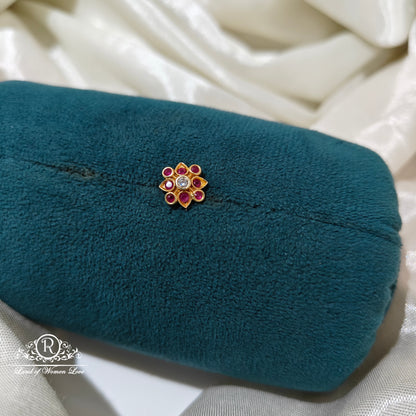 92.5 Silver ruby stone nosepin-RCR090