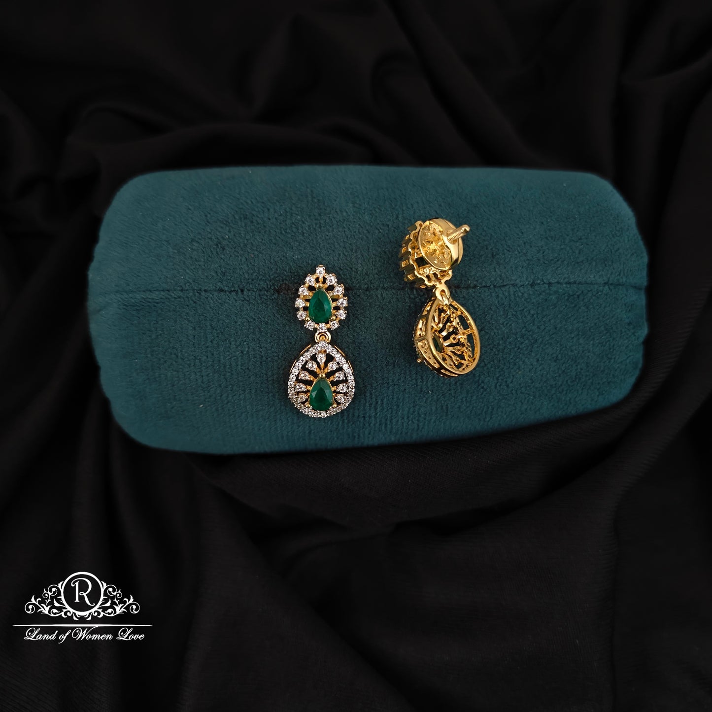 92.5 SILVER DIAMOND FINISHING EARRINGS-RCM1480