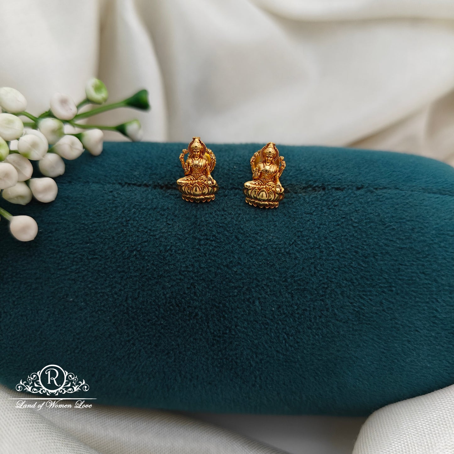 92.5 Silver Small Lakshmi Devi  Earrings-RCR023