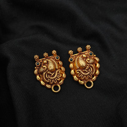 92.5-silver-with-gold-polish-peacock  desgin side locket-RCH1361