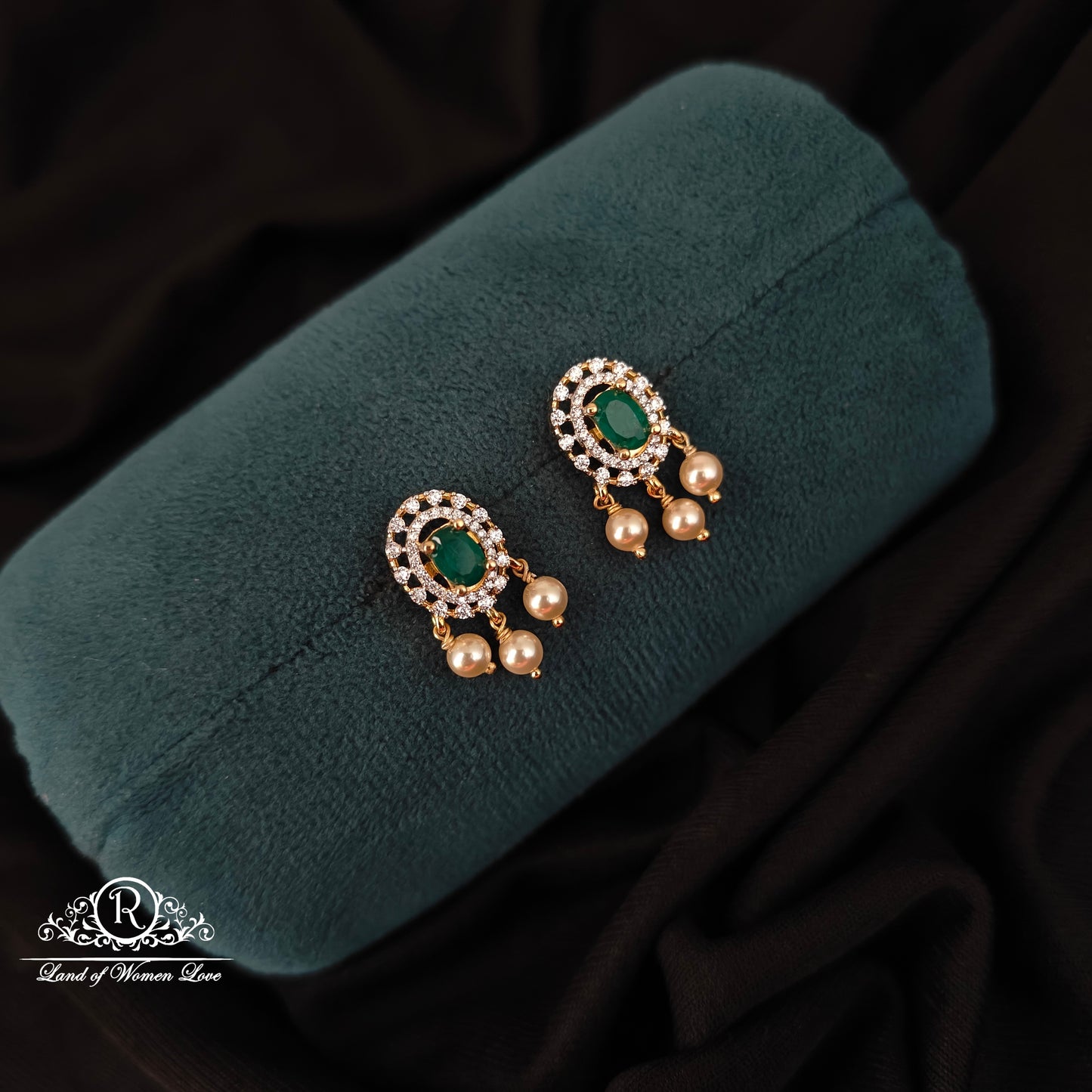 92.5 SILVER DIAMOND FINISHING EARRINGS-RCM1469