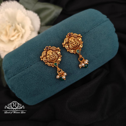 92.5-SILVER LAKSHMI DEVI EARRINGS -RCZ1002