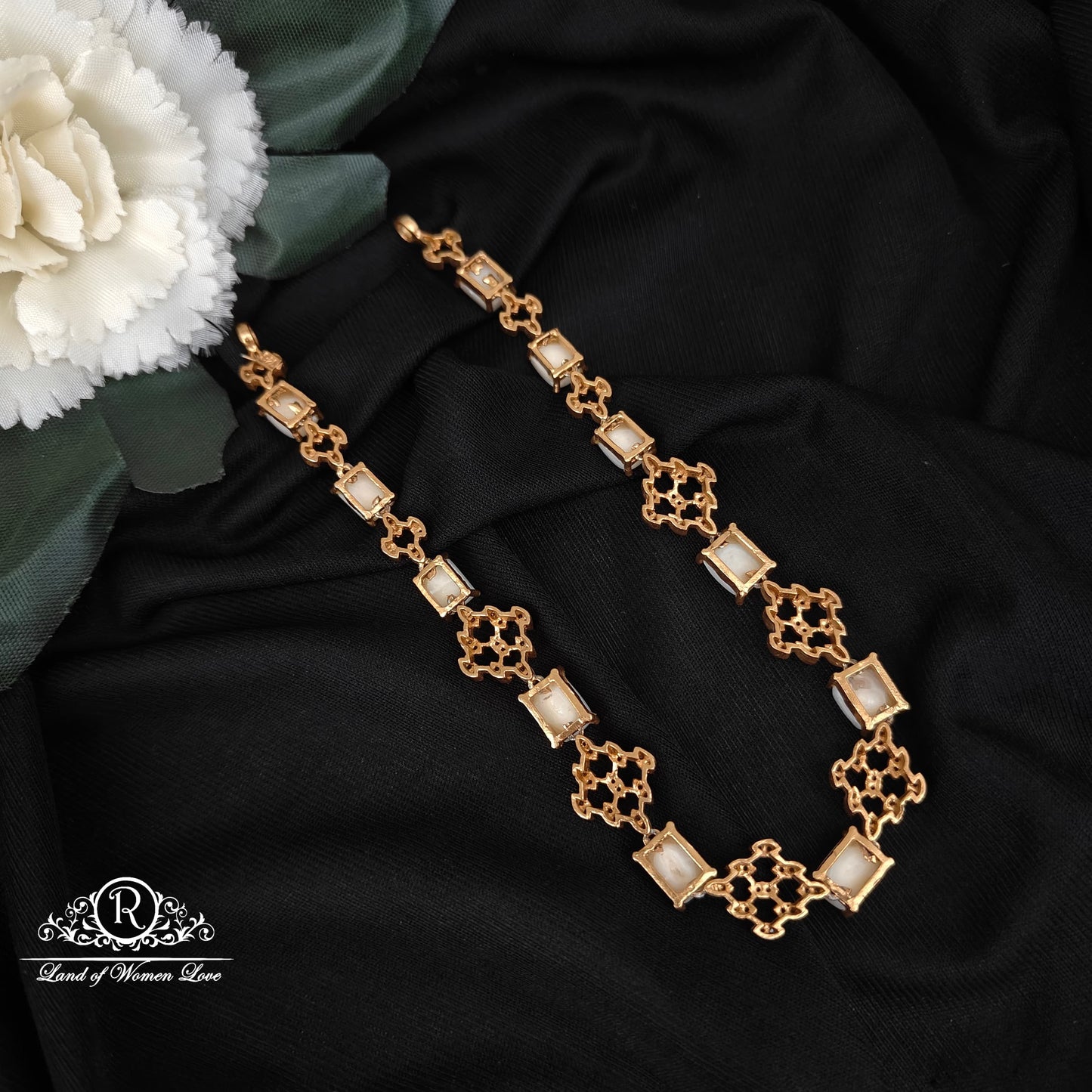 92.5 silver pearl design necklace -RCC021