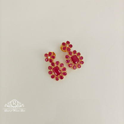 92.5 SILVER RUBY  EARRINGS -RCP185