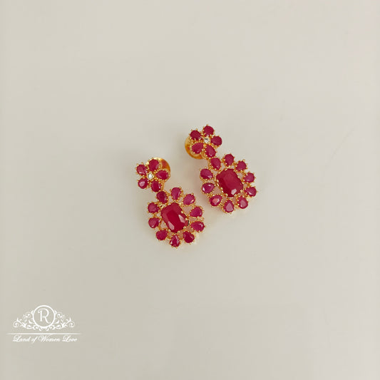 92.5 SILVER RUBY  EARRINGS -RCP185