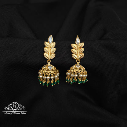 92.5 SILVER MANGO DESGIN HOOK MODEL  CHANGEABLE JUMKAS DESGIN EARRINGS-RCBH037