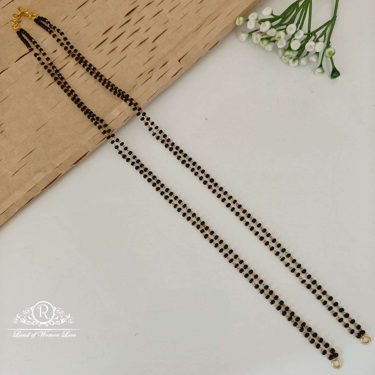 92.5 silver simple and Cute black beads 20"-RCVH20
