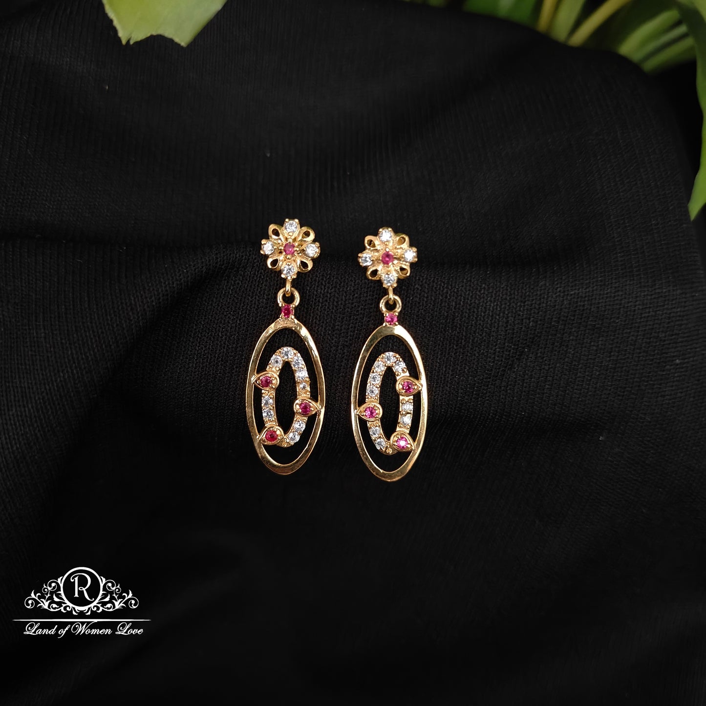92.5 SILVER STONE EARRINGS-RCHD039-1
