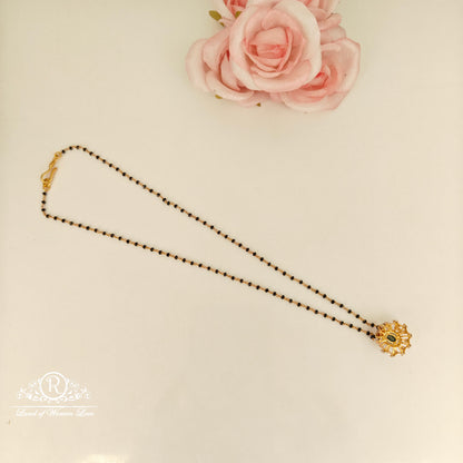92.5 Silver black beads chain -RCH1184