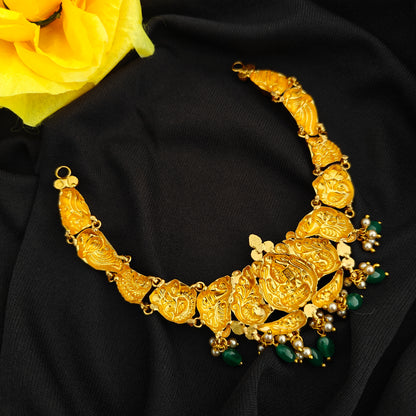 92.5 Silver  lakshmi devi Necklace design-RCV344
