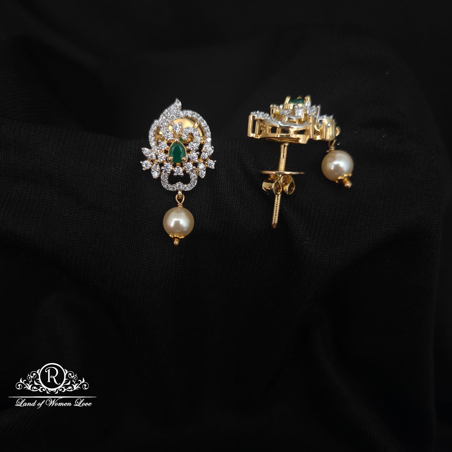 92.5 SILVER DIAMOND FINISHING  EARRINGS-RCZP033