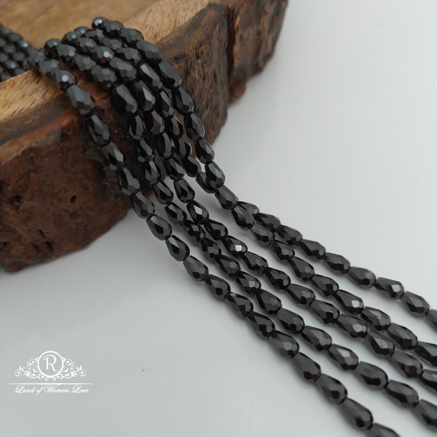 Black colour drop shape cz beads-RCJM234