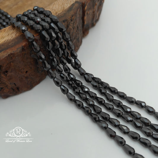 Black colour drop shape cz beads-RCJM234