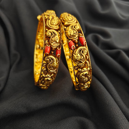 92.5 silver Nakshi  Bangles -RCV373