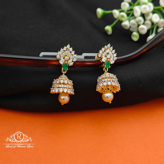 92.5 SILVER Diamond Finishing Earrings-RCCP109-1
