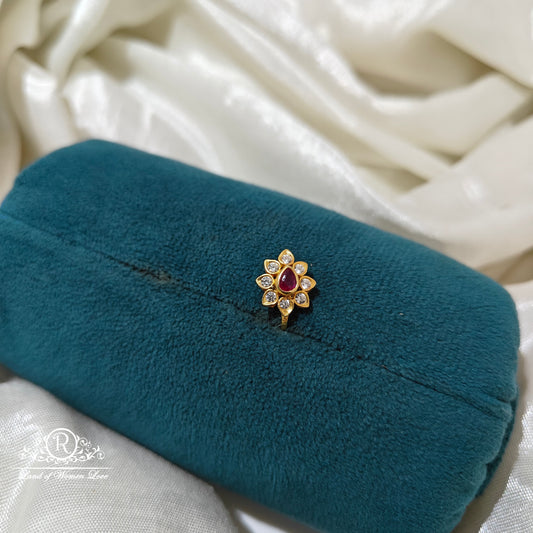 92.5 Silver flower design nosepin-RCR092