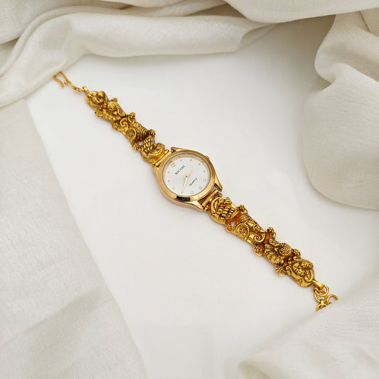 92.5-Silver With Gold Polish Watch Desgin-RCV424