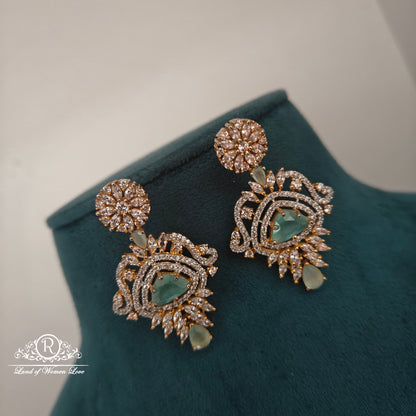 92.5 silver cz earrings -RCDS353