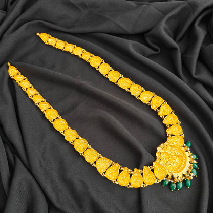 92.5 Silver  lakshmi devi Haram design-RCV327