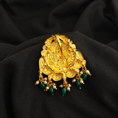 92.5 Silver With Gold Polish Lakshmi Devi Desgin pendant -RCV359