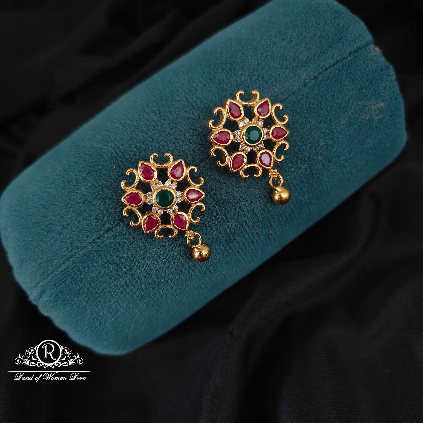 92.5 silver ruby earrings-RCL90