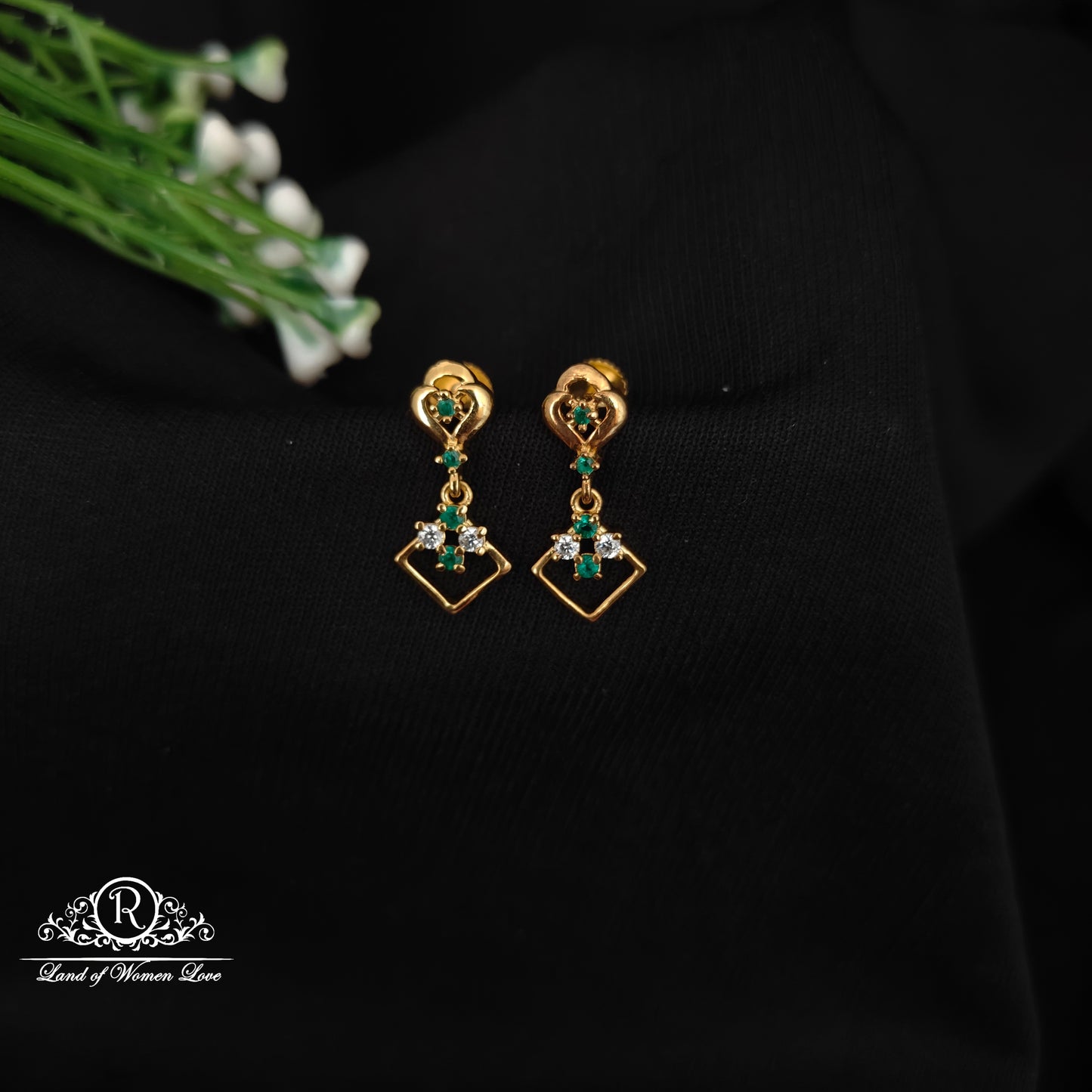 92.5 SILVER STONE EARRINGS-RCHD093