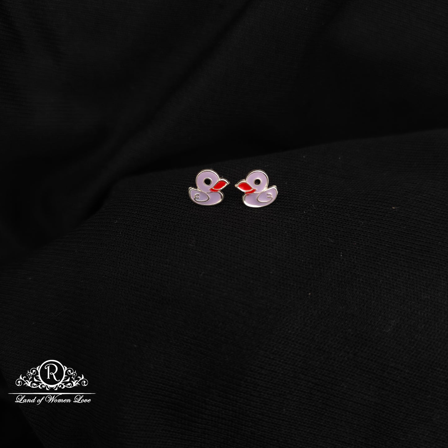 92.5 silver duck design kids earrings -RCHS33-11