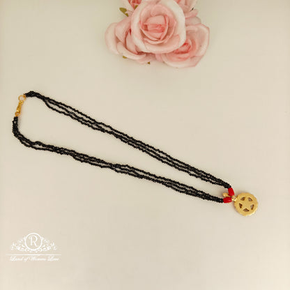 92.5 Silver black beads chain -RCH1183